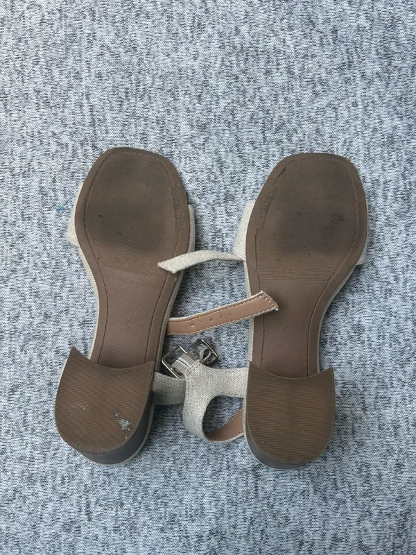 Old Navy Natural Beige Block Heels - Image 5