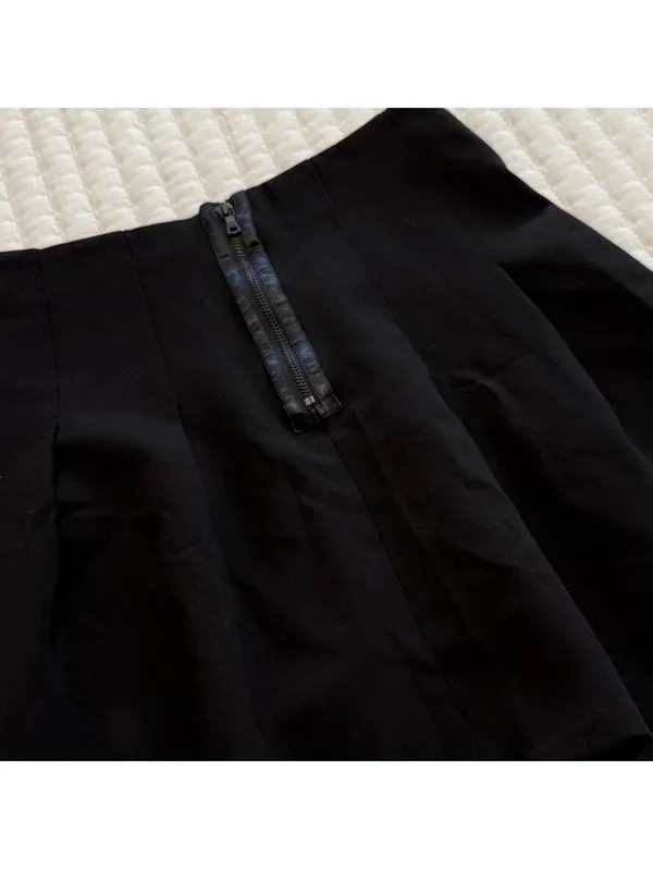 Alice + Olivia Black Employed Pleated Short Skirts A Line Sz 2 Women’s - Image 8