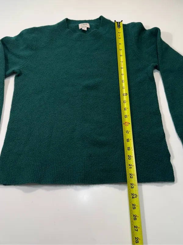 J. Crew Wool Blend Green Crewneck Sweater - Image 3