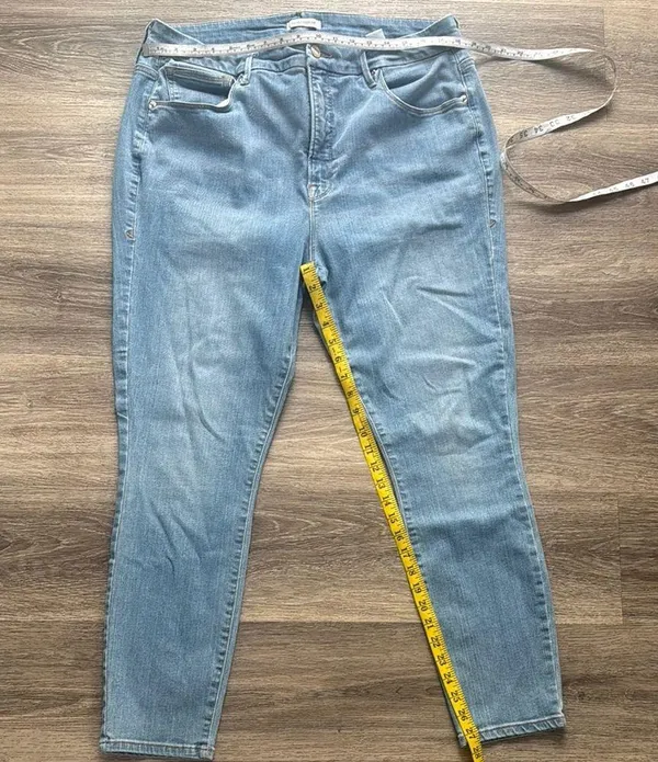 Good American Blue Skinny Jeans 18 with Light Wash Good Legs High Rise - Image 7