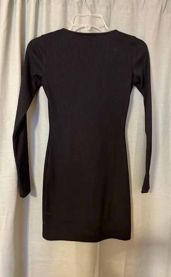 Long Sleeve Black Dress - Image 2
