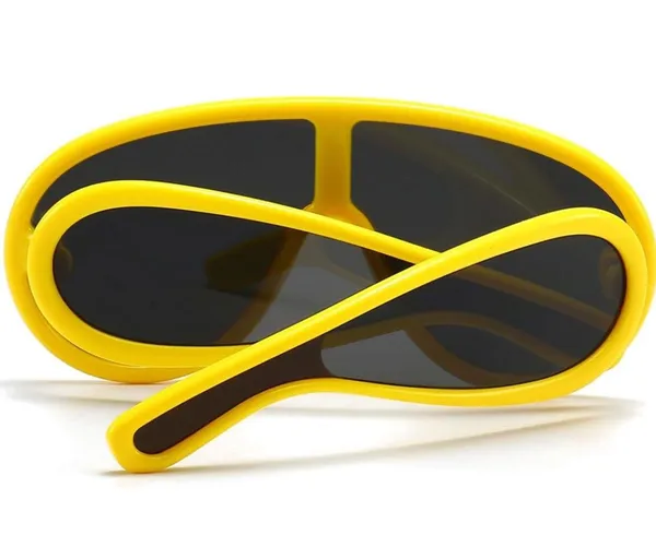 Yellow Luxury Y2K Cyberpunk oversized aviator Loewe bold acetate Summer frames. - Image 2
