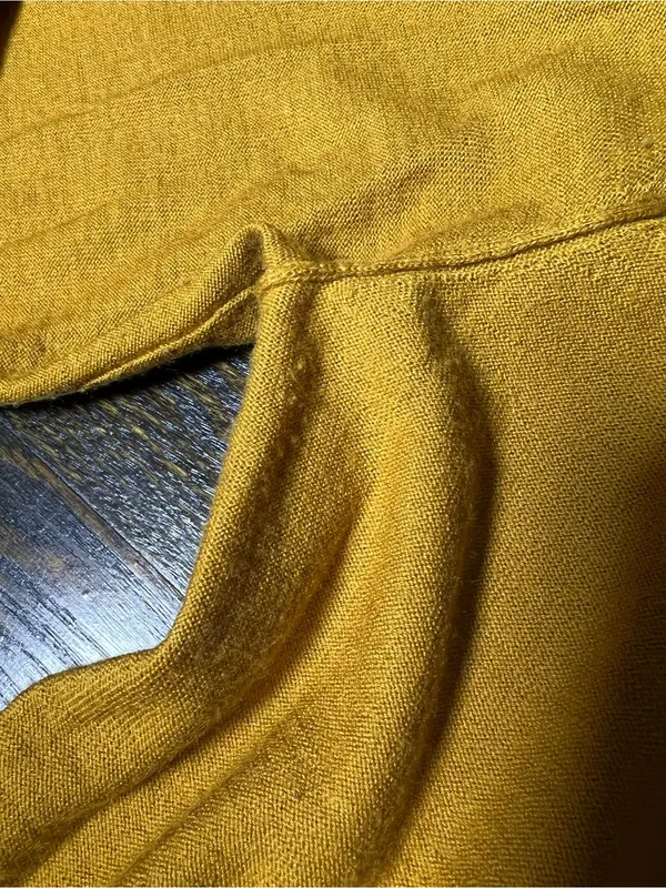 J. Crew Mustard Yellow Merino Wool Knit Sweater Round Neck Lightweight Medium - Image 9