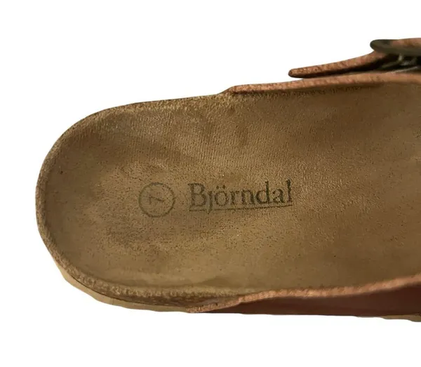 Björndal Sami Cognac Brown Strappy Cork Arch Support Slip on Sandals Sz 7 - Image 12