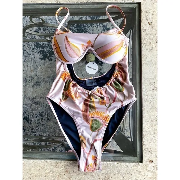 Andrea Iyamah Swimsuit Tiaca One-Piece Floral Cutout‎ Eucalyptus Small NWT - Image 2
