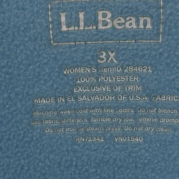 LL Bean Women's Fleece Jacket Size 3XL Sky Blue Polartec‎ Cozy Warm Campcore - Image 9