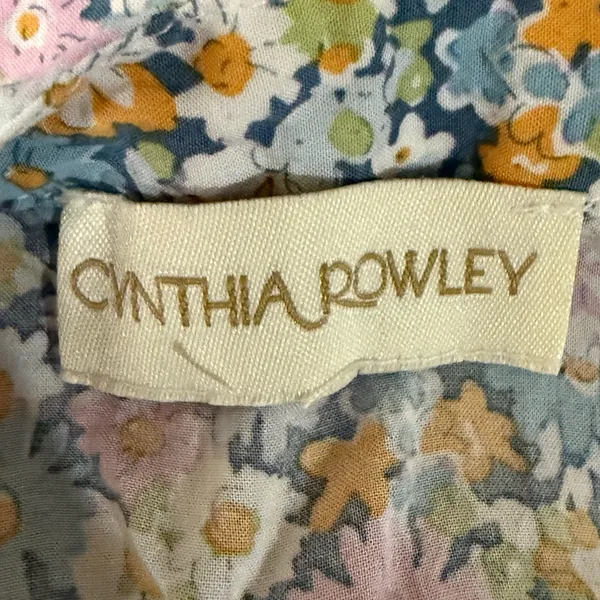 CYNTHIA ROWLEY Floral V-Neck Blouse - Multicolor P2P: 19" - Image 7