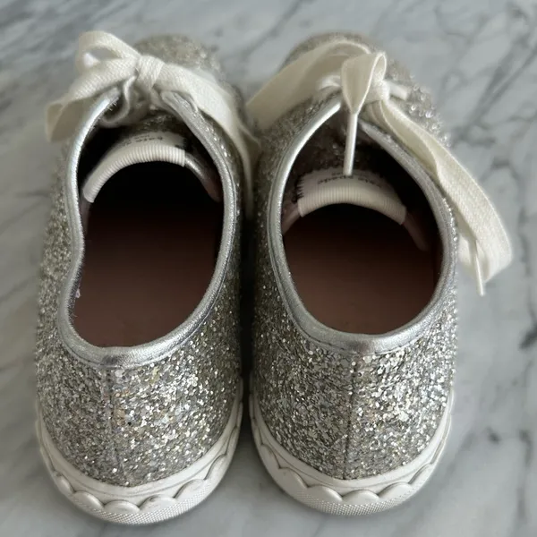 Kate Spade Vale Sneaker in Silver Glitter Sparkle - Image 4