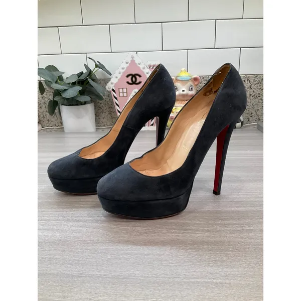 Christian Louboutin Ultra High Ultra Soft Suede Stiletto Heels - Image 11