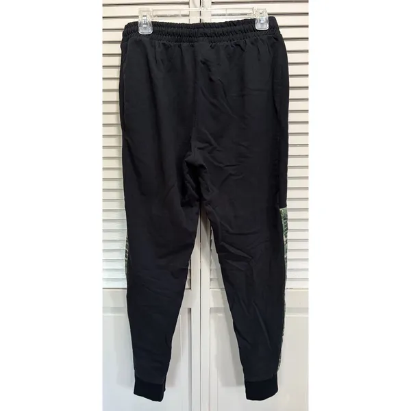 Army Military Jogger Sweatpants Blk/Camo Elastic Tie Waist‎ Sz M Pockets Logo - Image 5