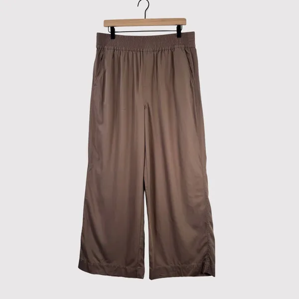Madewell Womens Pants Brown Drapeweave Carley Wide Leg High Rise Pull On Large - Image 2