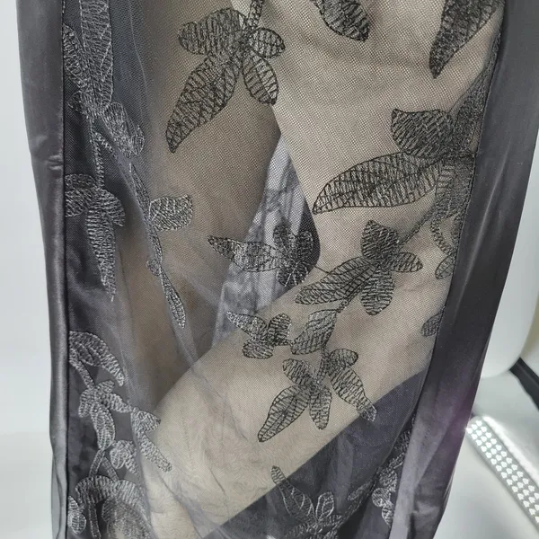 HHQ Maxi Slip Dress Size M Black Satin Lace Trim Spaghetti Strap Sexy NWT - Image 13
