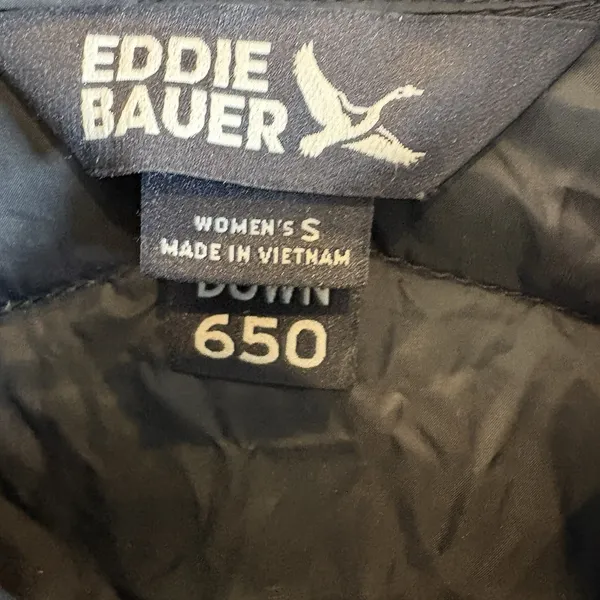 Eddie Bauer Womens EB650 Down‎ Jacket Lightweight Packable Black Size S - Image 4