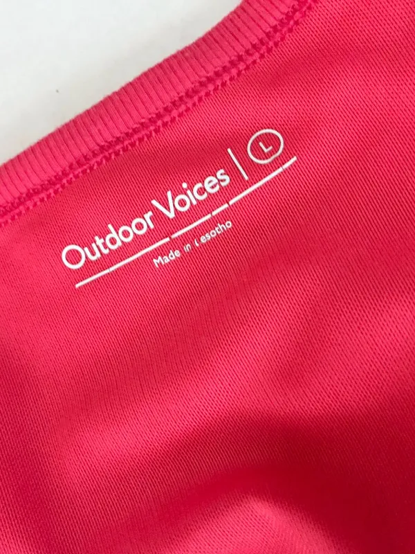 Outdoor Voices Ribbed Built-In Shelf Bra Crop Top - Petunia Pink - Size Large - Image 10