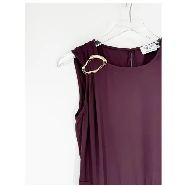 Anna‎ Kay Slit Leg Sleeveless Maxi Dress L Purple Cocktail - Image 5