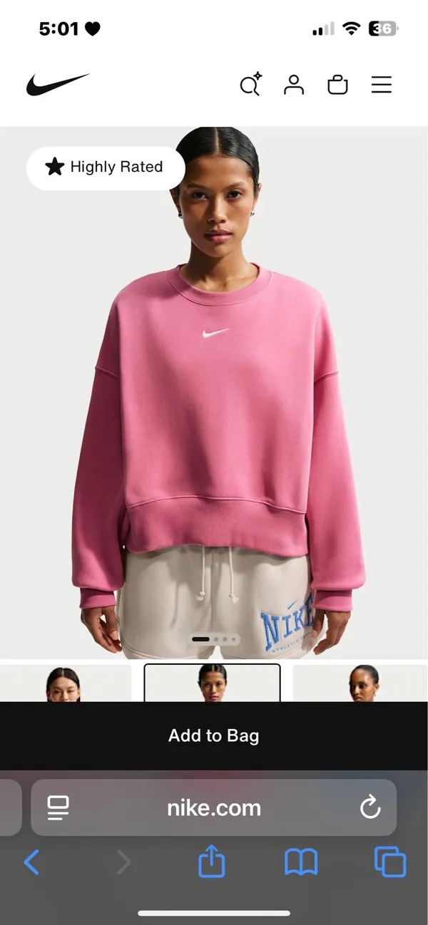 Pink Nike Women's Over-Oversized Crew-Neck Sweatshirt - Image 4