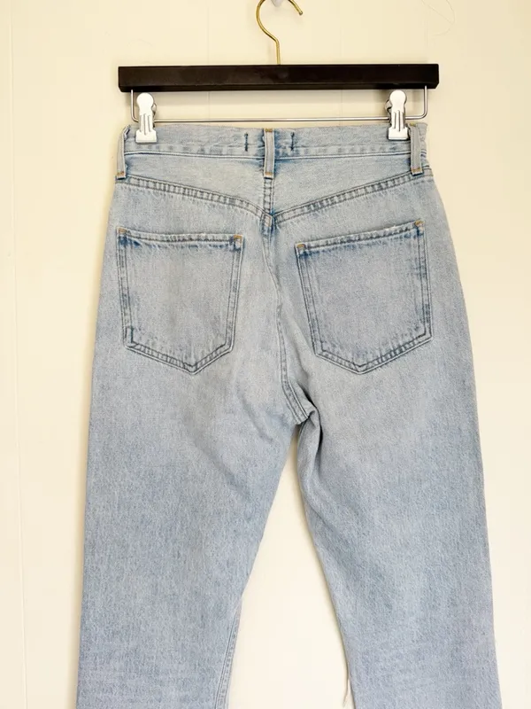 AGOLDE Riley Ripped Straight Leg Jeans in Clear Skies Size US - Image 5