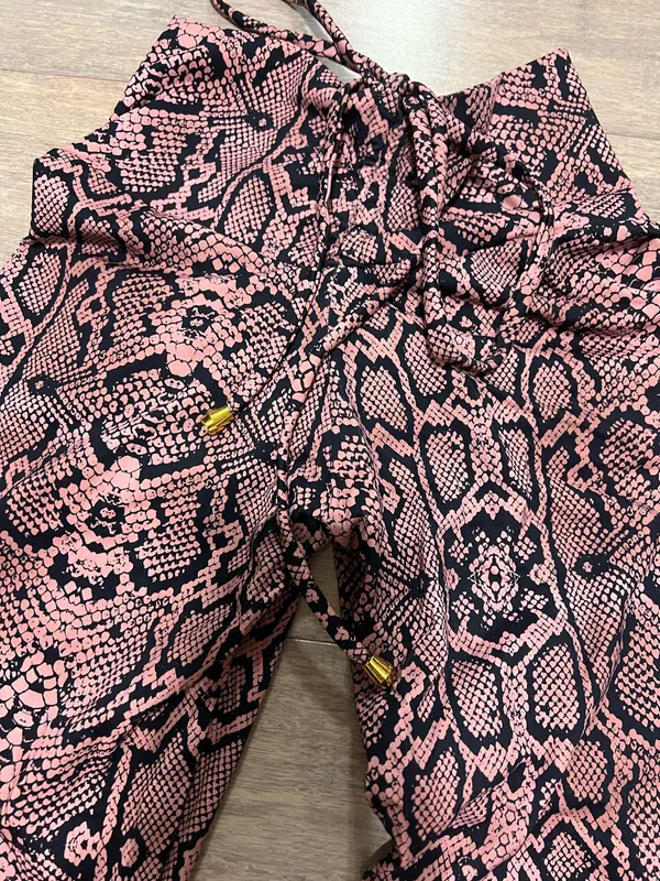 snakeskin print leggings Pink Size one size - Image 2
