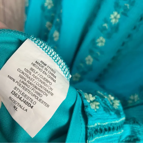 Love Reign Teal Dress with Floral Embroidery - Image 5