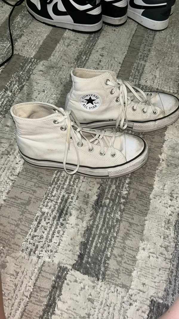 White Converse Platform High-Top Chuck Taylor All Star Sneakers - Image 5