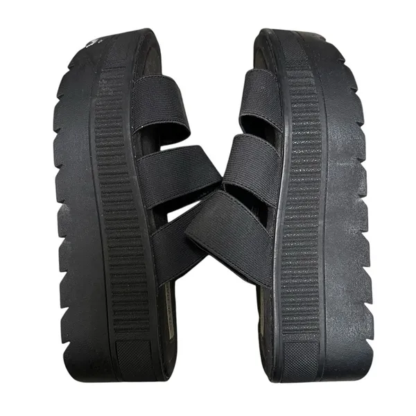 STEVE MADDEN Calvina Black Three Straps Platform Sandal - Image 3