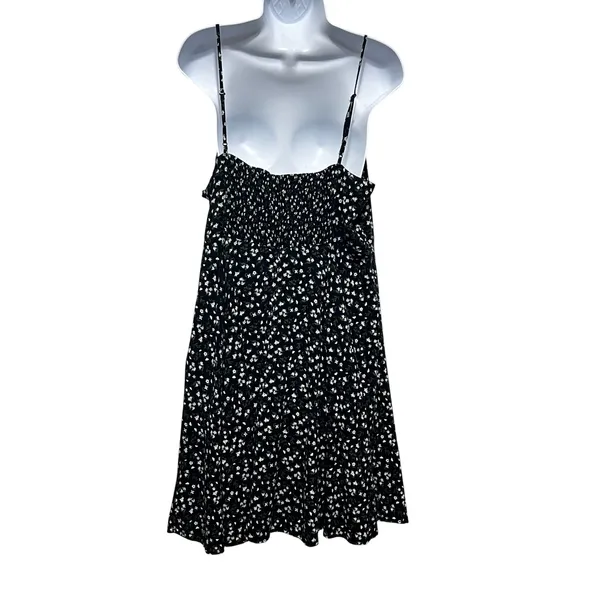 Old Navy Women Cottage Boho Floral Sundress XL Black Smocked Back Indie Whimsy - Image 2