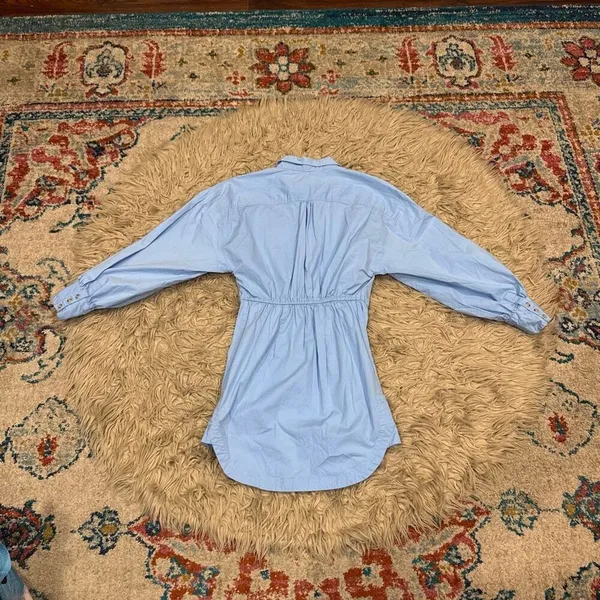 Maeve Long-Sleeve Poplin Mini Shirt Dress by Anthropologie XS - Image 6