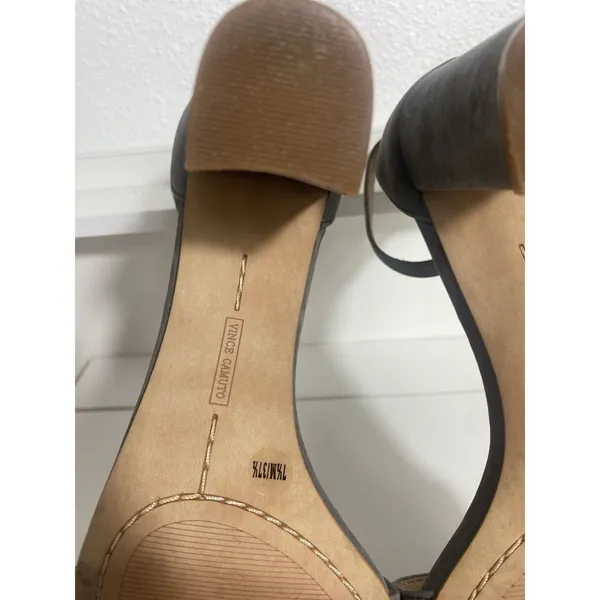 Vince Camuto Corlina Gray Suede Leather Dress Sandal Block Heel Womens Size 7.5M - Image 9