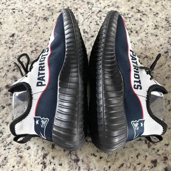 New England Patriots Sneakers Womens 37 White Navy Red NFL‎ Fan Gear Knit Shoes - Image 3