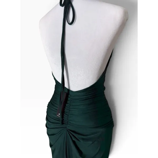 Lulus Emerald Green Ruched Maxi Dress XS - Image 6