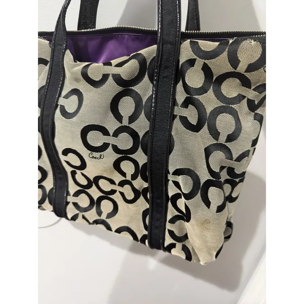 Coach Poppy Signature Black Canvas Double Handle Tote Bag, No. C1020-14530 T - Image 10