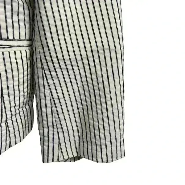 Ann‎ Taylor Loft Women's Blazer Jacket Ivory/White and Black Stripes Size 8 - Image 4