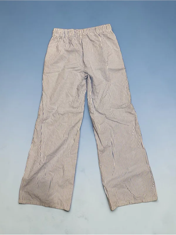 Edikted Blue & White Pinstripe Wide Leg Drawstring Pants 100% cotton - Image 4