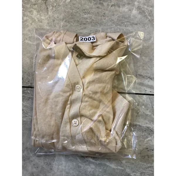 Quince Organic Cotton Cashmere Blend Cardigan Sweater Beige XS LB30100-STIEC - Image 7