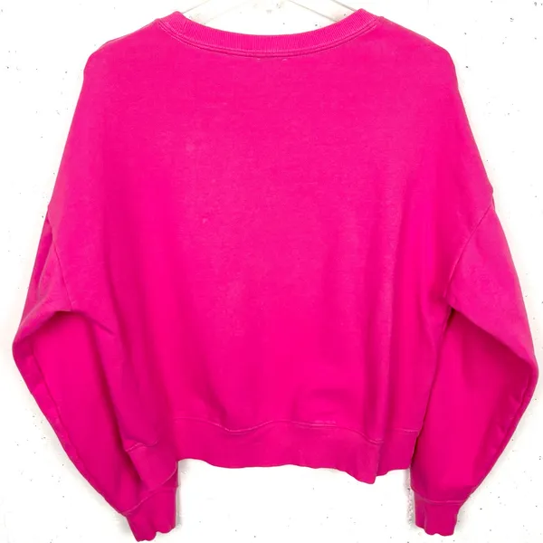 Anthropologie Jordan Nickson Bisou Bisou Sweatshirt Cotton Stretch Pink Medium - Image 2