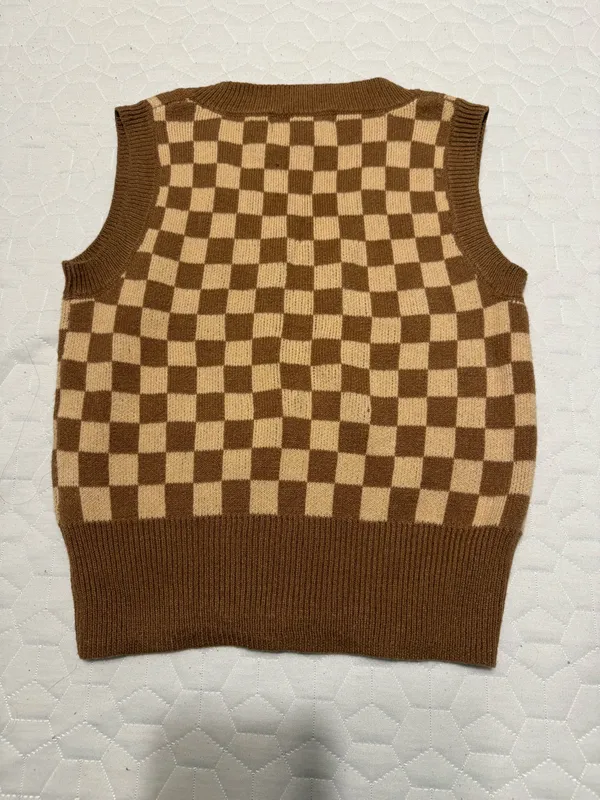 Sweater Vest Brown Size M - Image 2