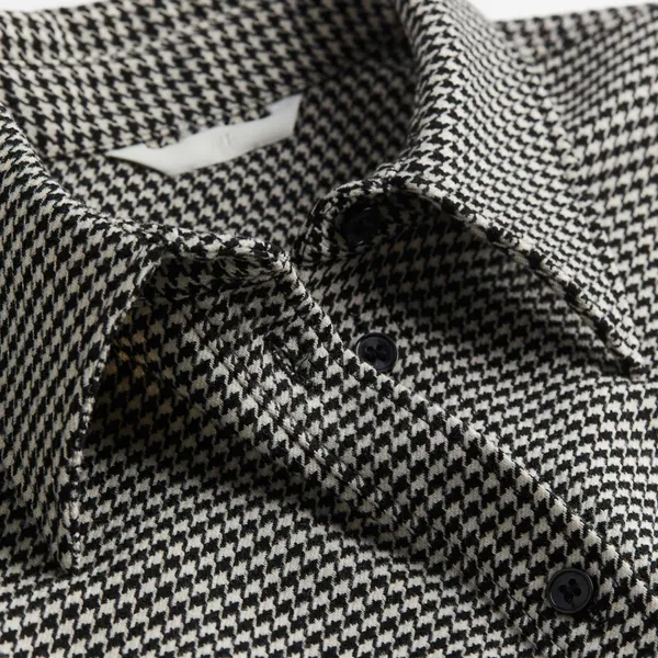 H&M Monochrome Houndstooth Button-Down Shacket - Image 3