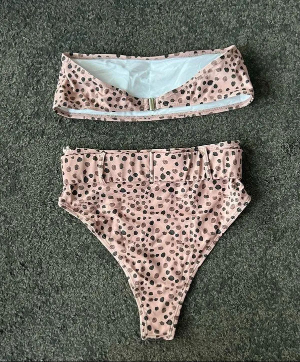 Boutique Polka Dots bandeau high waist belted Bikini - Image 9