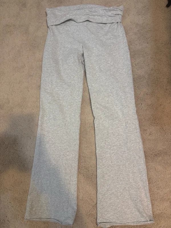 SKIMS Foldover Pants Light Heather Grey Cotton - Image 2