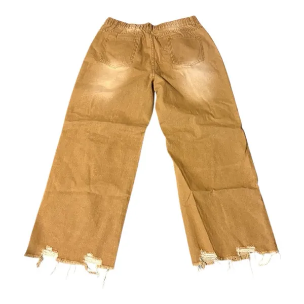 Brown Distressed Wide Leg Jeans XXL - Image 6
