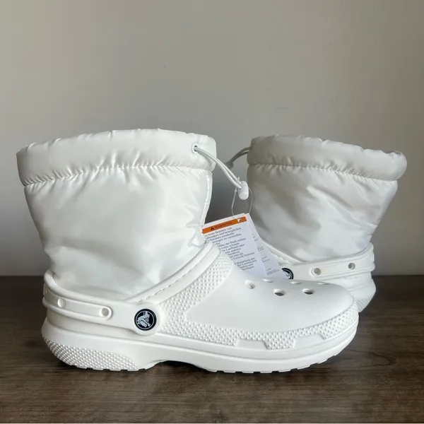 Crocs NEW Unisex Classic Lined Neo Puff White Boot Size 7 or 5 #367 - Image 7