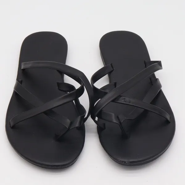 Caslon Sandals Womens 40 Strappy Toe Loop Black Flat Minimalist Excellent - Image 3