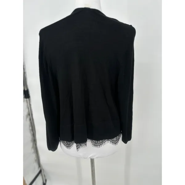 Tommy Hilfiger‎ Cardigan Sweater Women XL Black Lace Career Lightweight Casual - Image 4