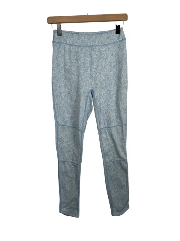 Gymshark Fleur Texture Leggings Blue Medium High Rise‎ Floral Texture Workout - Image 3