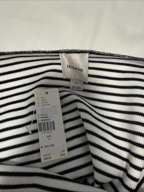 Maeve black and white striped open back tank - Image 3