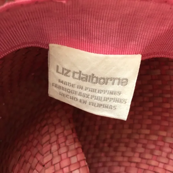 Vintage Liz Claiborne Pink Straw Cowboy Hat with Floral Flower Accent - Image 9