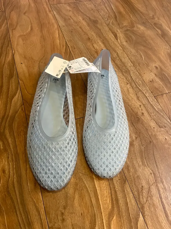 Zara Light blue Mesh Slip-On jelly ballet Flats Sz 9 - Image 11