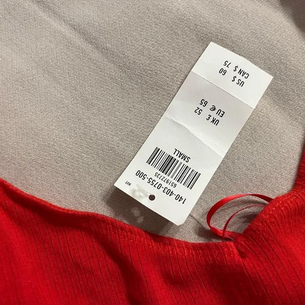 Abercrombie Vibrant Red Puff-Shoulder Top - Image 2