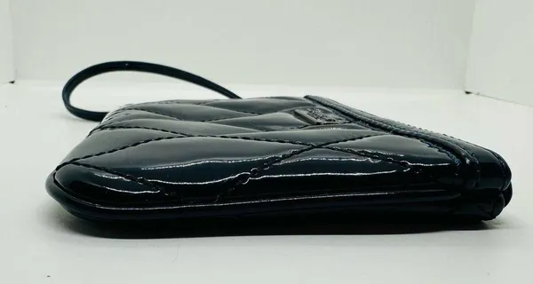 Coach Women's Dark Blue Poppy Patent Leather Coin Wristlet Purse - Image 3