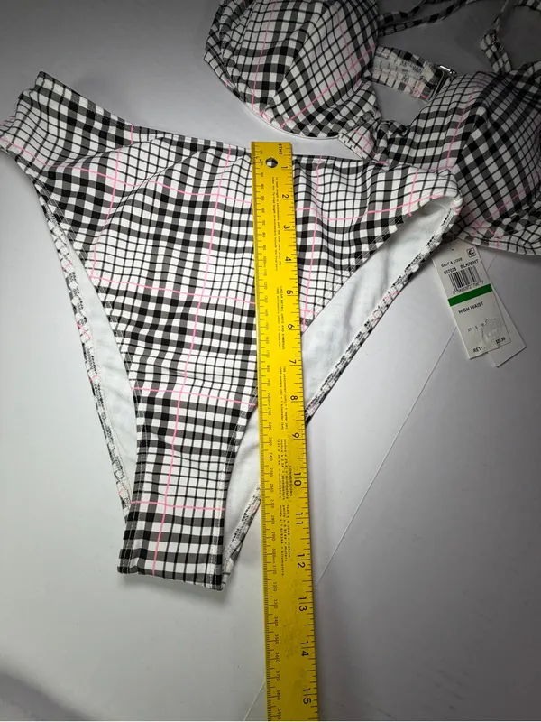 Salt + Cove Black & Pink Plaid Underwire Bikini Set - Image 6
